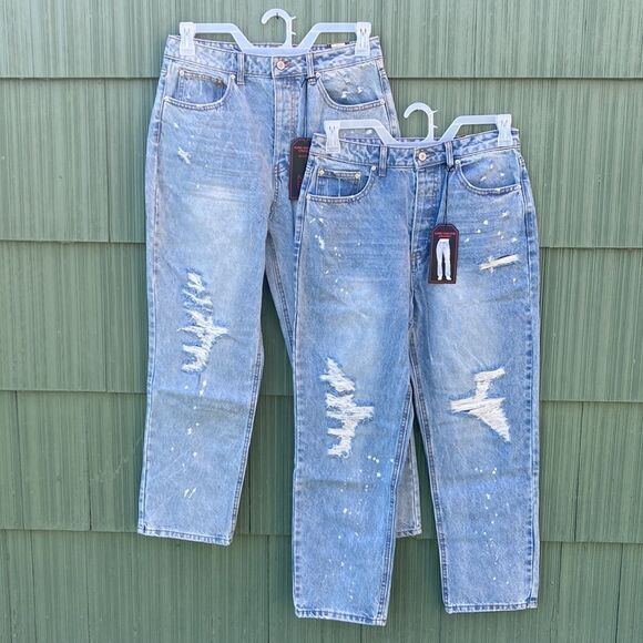 WOMEN’S Juniors Straight Super High-Rise 90's Jeans Pants 2-Pack Size 11 - Picture 1 of 8